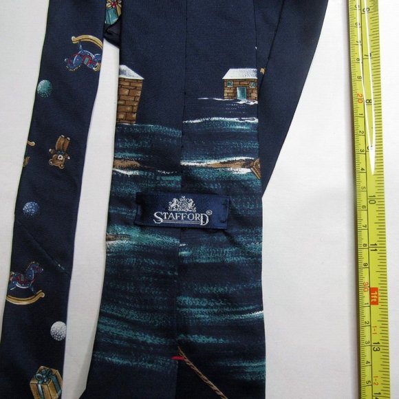 Vintage Stafford Golf Christmas Santa Tie Silk Golfer Holiday - Picture 4 of 4